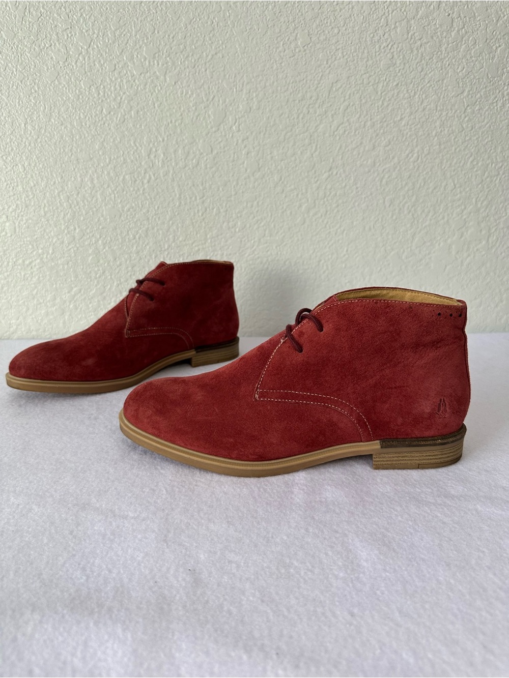 Hush Puppies Bailey Suede Chukka Boots Red Cordovan Comfort Ankle Shoes 10